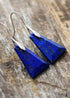 Boho Earrings, Dangle Earrings, Blue and Green Trapezoid